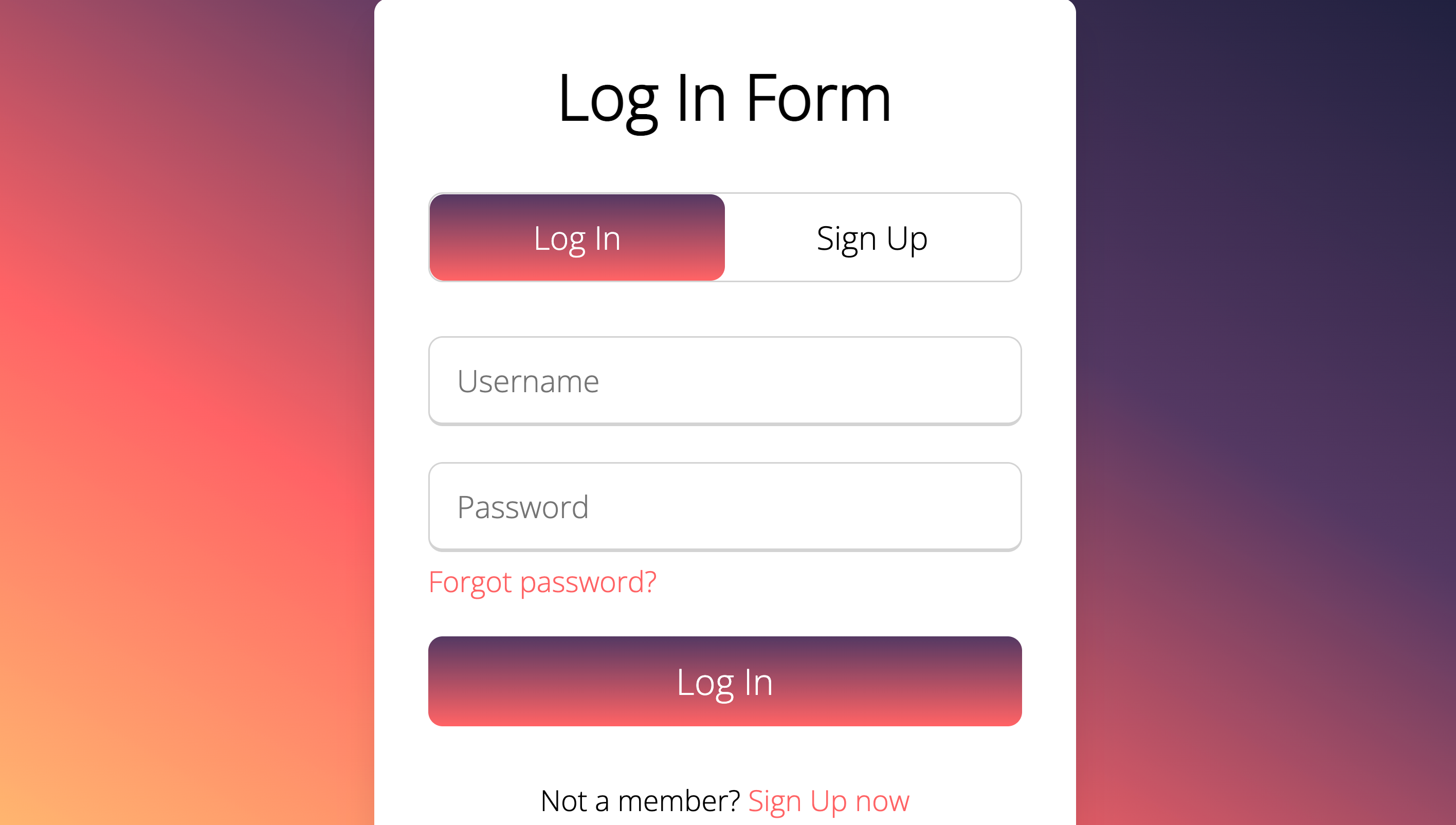 JS Sign Up & Log In Form