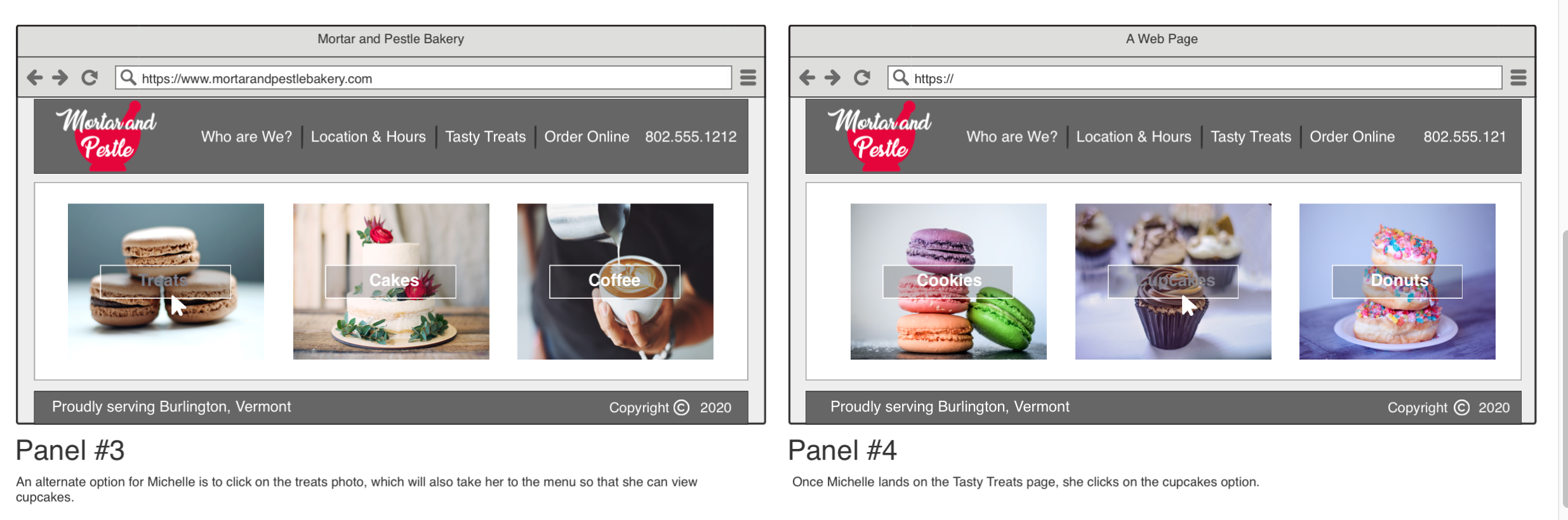 Mortar and Pestle wireframe panels 3 & 4